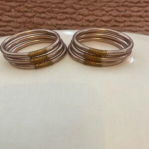SET OF 6 ROSE GOLD ALL WEATHER BANGLES (SERENITY PRAYER)